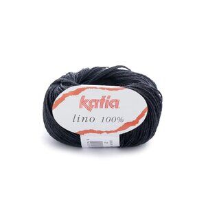 Katia Lino 100% Linen Lace Weight Black One Skein/Ball Color 21 Dye Lot 27609